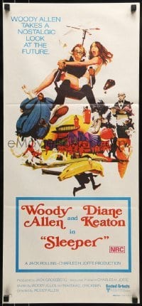 4k930 SLEEPER Aust daybill 1974 Woody Allen, Diane Keaton, wacky futuristic sci-fi comedy!
