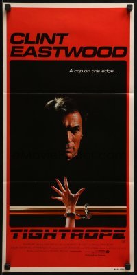 4k967 TIGHTROPE Aust daybill 1984 Clint Eastwood is a cop on the edge, cool handcuff image!