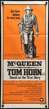 4k972 TOM HORN Aust daybill 1980 see cowboy Steve McQueen in the title role before he sees you!