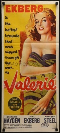4k982 VALERIE Aust daybill 1957 sexy Anita Ekberg has a body that turns it on like nobody!