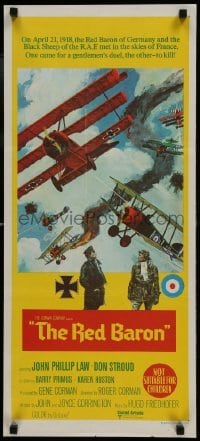 4k985 VON RICHTHOFEN & BROWN Aust daybill 1971 cool artwork of WWI airplanes in dogfight!