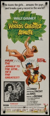4k995 WORLD'S GREATEST ATHLETE Aust daybill 1973 Walt Disney, Jan-Michael Vincent, jungle to gym!