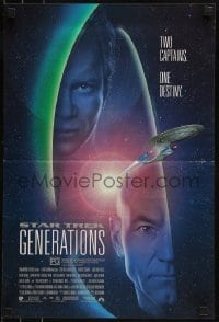 4k627 STAR TREK: GENERATIONS Aust mini poster 1994 Patrick Stewart as Picard, Shatner as Kirk!