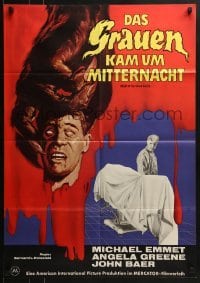 4k321 NIGHT OF THE BLOOD BEAST German 1962 different artwork of monster hand holding severed head!