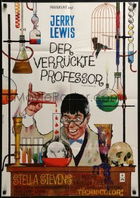 4k323 NUTTY PROFESSOR German R1970s great Peltzer art of wacky scientist Jerry Lewis, Stella Stevens