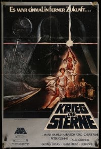 4k351 STAR WARS German 1977 George Lucas sci-fi epic, classic artwork by Tom Jung!