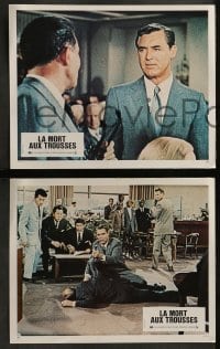 4k453 NORTH BY NORTHWEST 12 French LCs R1970s Cary Grant, Eva Marie Saint, Alfred Hitchcock classic!