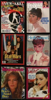 4m239 LOT OF 6 MAGAZINES 1970s-1990s Audrey Hepburn, Star Wars, James Bond, Bette Davis, Bisset!