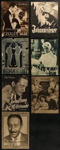 4m090 LOT OF 7 GERMAN PROGRAMS 1920s-1930s great images from a variety of different movies!