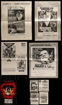 4m214 LOT OF 9 UNCUT HORROR/SCI-FI PRESSBOOKS 1960s advertising for a variety of different movies!