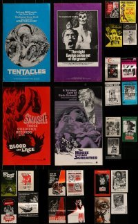 4m195 LOT OF 27 UNCUT HORROR/SCI-FI PRESSBOOKS 1960s-1970s advertising for a variety of movies!