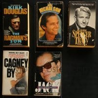 4m278 LOT OF 5 ACTOR BIOGRAPHY PAPERBACK BOOKS 1970s-1990s Kirk Douglas, Nicholson, Cagney, Tracy