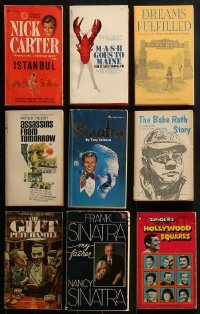 4m265 LOT OF 9 PAPERBACK BOOKS 1960s-1990s Nick Carter, MASH, Babe Ruth, Sinatra & more!