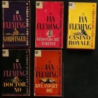 4m277 LOT OF 5 JAMES BOND PAPERBACK BOOKS 1960s the best spy novels written by Ian Fleming!