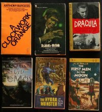 4m273 LOT OF 6 HORROR/SCI-FI PAPERBACK BOOKS 1950s-1980s Jekyll & Hyde, Dracula + more!