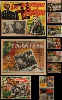4m062 LOT OF 17 WAR MEXICAN LOBBY CARDS 1950s-1960s great scenes & border art!