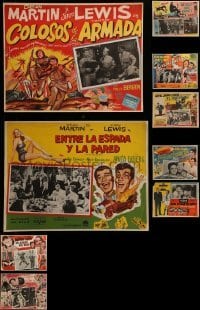 4m069 LOT OF 9 MEXICAN LOBBY CARDS FROM DEAN MARTIN AND JERRY LEWIS MOVIES 1950s-1960s great scenes!