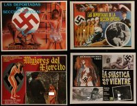 4m075 LOT OF 4 NAZI SEXPLOITATION MEXICAN LOBBY CARDS 1960s-1970s wild images & artwork!