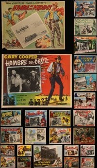 4m053 LOT OF 25 COWBOY WESTERN MEXICAN LOBBY CARDS 1950s-1970s great movie scenes!