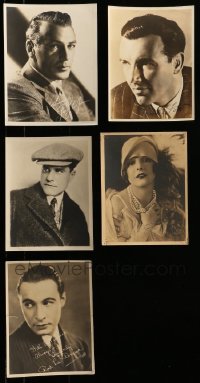 4m362 LOT OF 5 7X9 FAN PHOTOS WITH FACSIMILE SIGNATURES 1920s-1930s Gary Cooper & more!