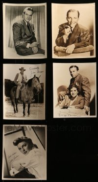 4m361 LOT OF 5 8X10 FAN PHOTOS WITH FACSIMILE SIGNATURES 1930s-1950s Bob Hope, Bing Crosby & more!