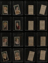4m388 LOT OF 8 FILM FAVOURITES ENGLISH CIGARETTE CARDS 1930s color portraits of top actresses!