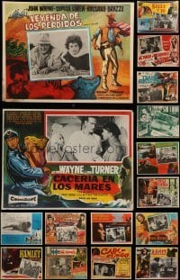 4m055 LOT OF 22 MEXICAN LOBBY CARDS 1950s-1980s scenes from a variety of different movies!