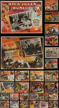 4m044 LOT OF 38 MEXICAN LOBBY CARDS 1950s-1960s scenes from a variety of different movies!