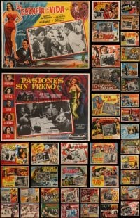 4m043 LOT OF 44 MEXICAN LOBBY CARDS 1950s-1970s scenes from a variety of different movies!