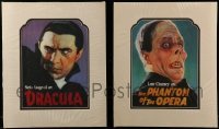 4m036 LOT OF 2 HORROR POSTAGE STAMP 14X17 SPECIAL POSTERS 1997 Dracula & Phantom of the Opera!