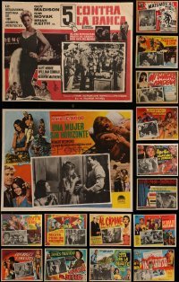4m060 LOT OF 18 MEXICAN LOBBY CARDS 1950s-1960s scenes from a variety of different movies!