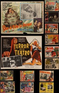 4m057 LOT OF 20 MEXICAN LOBBY CARDS 1950s-1980s scenes from a variety of different movies!