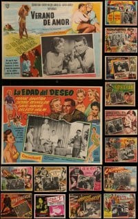 4m054 LOT OF 24 MEXICAN LOBBY CARDS 1950s-1960s scenes from a variety of different movies!