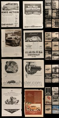 4m091 LOT OF 30 CHEVROLET MAGAZINE ADS 1930s-1940s great images of early American automobiles!
