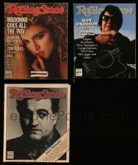4m244 LOT OF 3 ROLLING STONE MAGAZINES 1980s Madonna, Roy Orbison & John Belushi covers!