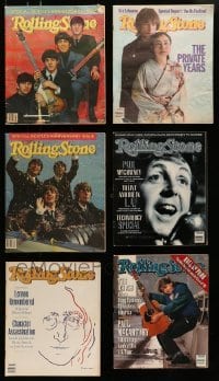 4m237 LOT OF 6 ROLLING STONE MAGAZINES WITH BEATLES COVERS 1980s-1990s with 2 anniversary issues!