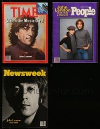 4m246 LOT OF 3 MAGAZINES WITH JOHN LENNON COVERS 1980 tributes after his untimely death!
