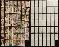 4m382 LOT OF 48 MY FAVORITE PART ENGLISH CIGARETTE CARDS 1930s color portraits of top stars!
