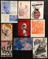 4m380 LOT OF 9 DANISH PROGRAMS 1920s-1970s different images from a variety of movies!