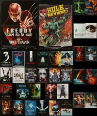 4m007 LOT OF 35 FORMERLY FOLDED HORROR/SCI-FI FRENCH POSTERS 1970s-2000s cool movie images!