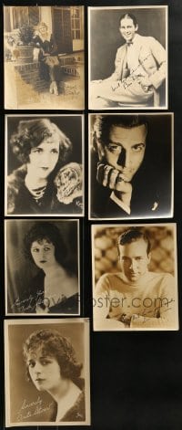 4m359 LOT OF 7 8X10 FAN PHOTOS WITH FACSIMILE OR SECRETARIAL SIGNATURES 1920s-1930s Pickford!