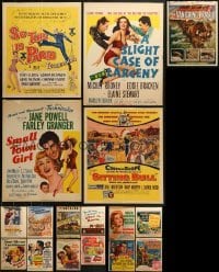 4m028 LOT OF 17 WINDOW CARDS 1950s images from a variety of movies!