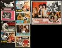 4m068 LOT OF 9 SEXPLOITATION MEXICAN LOBBY CARDS 1970s-1980s sexy movies with some nudity!