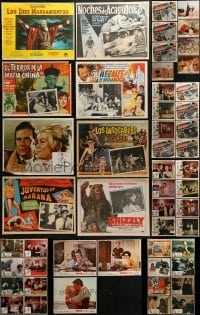 4m042 LOT OF 51 MEXICAN LOBBY CARDS 1950s-1970s great scenes from a variety of different movies!