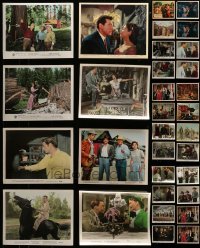 4m307 LOT OF 32 1950S COLOR 8X10 STILLS 1950s great scenes from a variety of different movies!