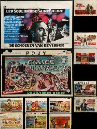 4m021 LOT OF 13 MOSTLY FORMERLY FOLDED BELGIAN POSTERS 1950s-1960s a variety of movie images!