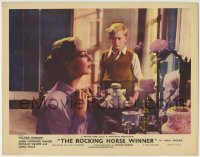 4p739 ROCKING HORSE WINNER English LC 1949 John Howard Davies watches Valerie Hobson at vanity!