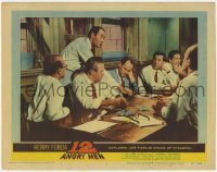 4p001 12 ANGRY MEN LC #5 1957 Henry Fonda stands over Lee J. Cobb & E.G. Marshall and most of jury!
