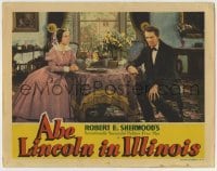 4p006 ABE LINCOLN IN ILLINOIS LC 1940 Ruth Gordon looks at worried Raymond Massey across table!