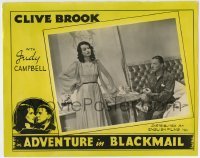 4p013 ADVENTURE IN BLACKMAIL photolobby 1943 Clive Brook, Judy Campbell, from Pressburger story!